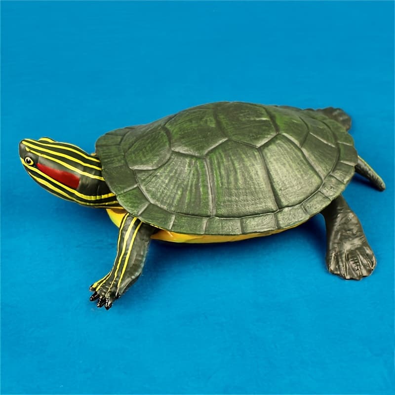 TEMU Realistic Red-eared Slider Model - Solid Collectible Reptile Figure With Texture, For Terrarium Diorama & Reptile Hobbyists, Educational Replica For Or Display (not Pet)