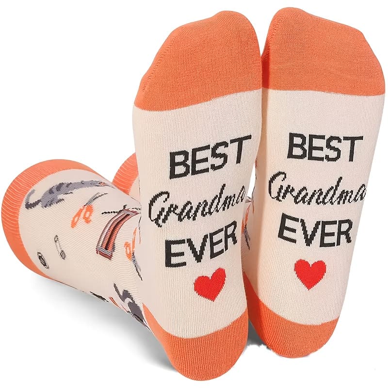 TEMU A Pair Of Best Grandma-style Polyester Mid-calf Socks