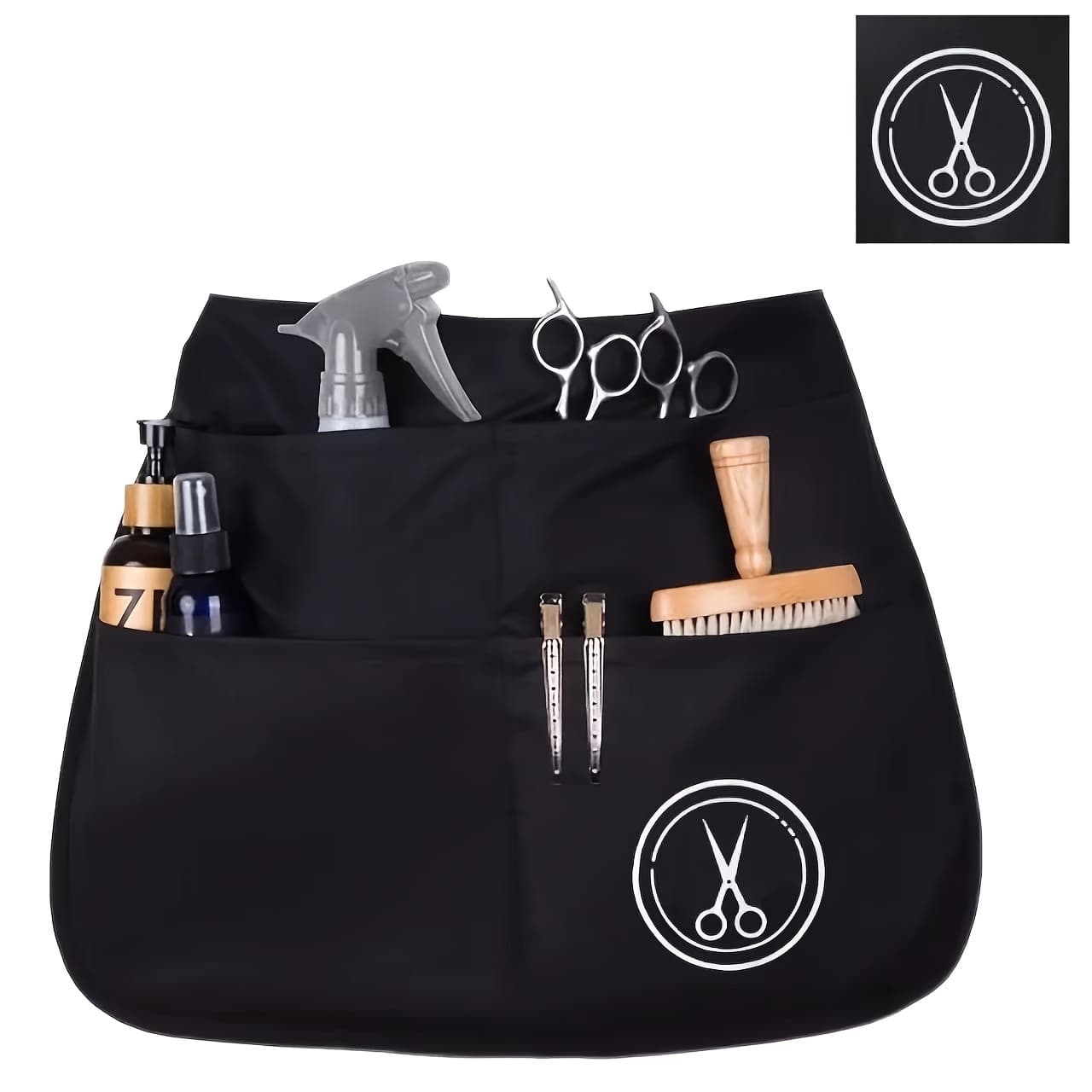 TEMU 1pc Barber Half Scissors Apron, Multi-pocket Tool Fanny Pack, Apron Suitable For Barbershop, Nail Art, Makeup, Gardening, Home Cleaning And More