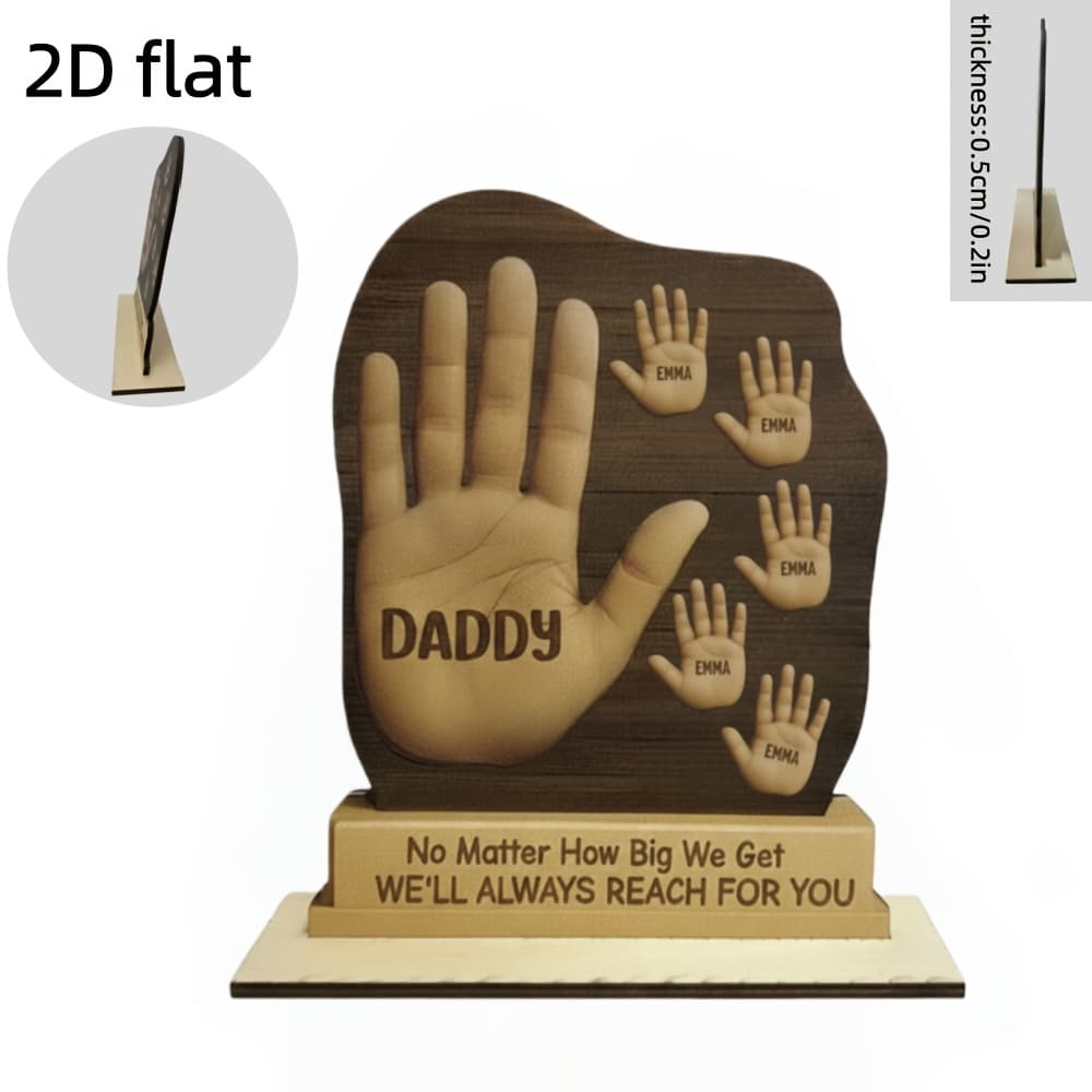 TEMU 2d Flat, 2d Flat-no The Size, We'll - Exquisite Family Custom Personalized 2d Wooden Plaque With Stand - Perfect Father's Day Gift For Dads And Grandpas, Celebrating, , 2d Flat