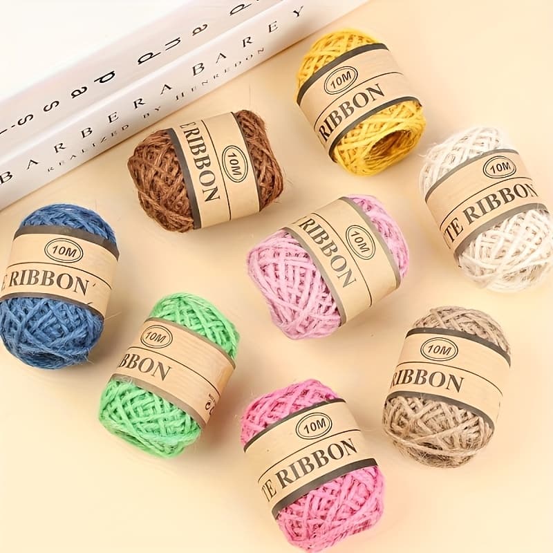 TEMU Of Mixed Colors Vibrant High-quality Colors Of Weaving Thread, Suitable For Art, Gift Wrapping, Gardening And Decoration Craft 10m