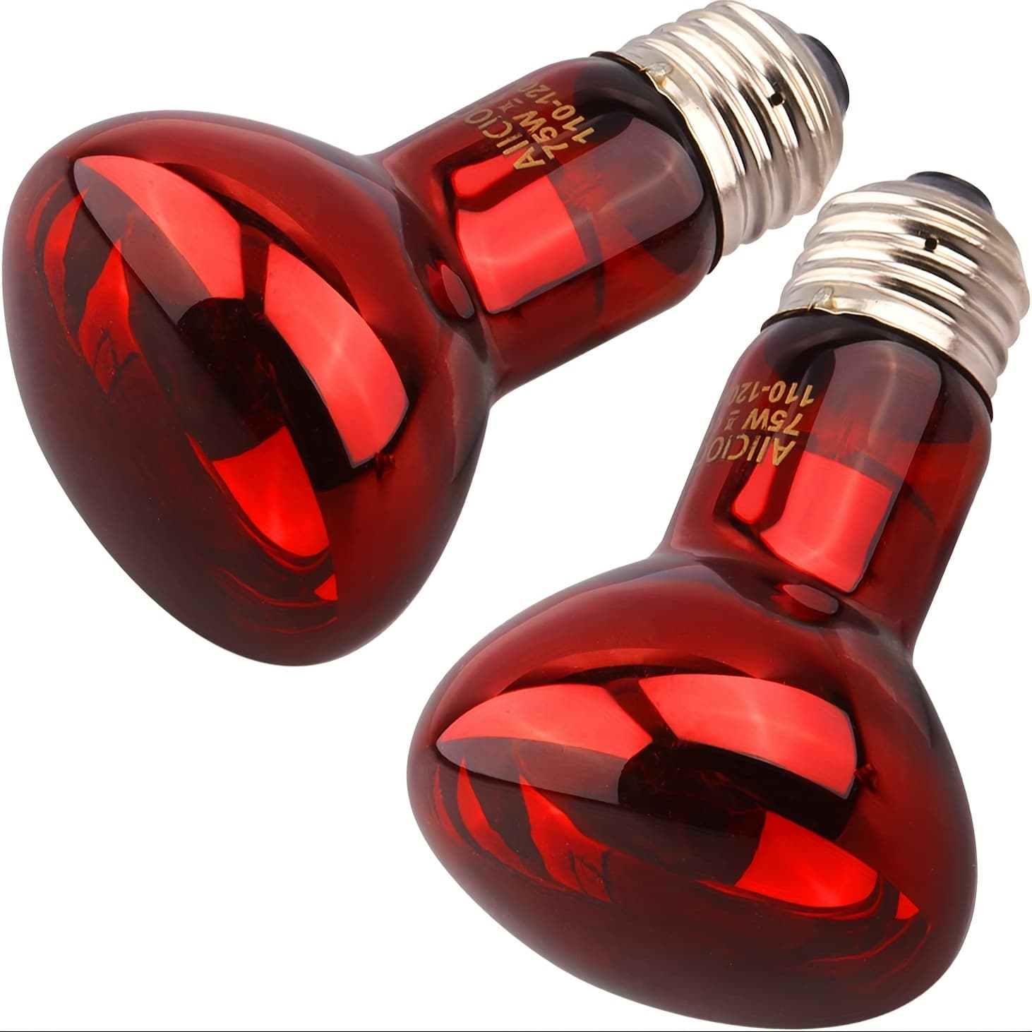 TEMU Reptile Basking Light Bulb - 75w Reptile Heat Lamp 2 Pack Uva Amphibians Basking Bulb For Bearded Hermit Crab Lizard, Heat Lamp For Chickens, Without Battery
