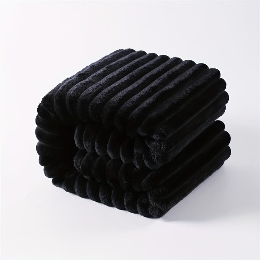 TEMU Flannel Blanket Cover With -sided Stripes