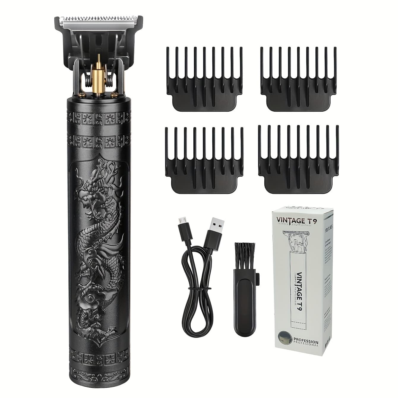 TEMU Kikido Pro Men's Electric Hair Clippers, Stainless Steel Blade Trimmer For Haircut & Shaving, Portable Cordless Grooming Kit With 4 Guide Combs, Ideal Gifts For Dad/boyfriend, 1pc
