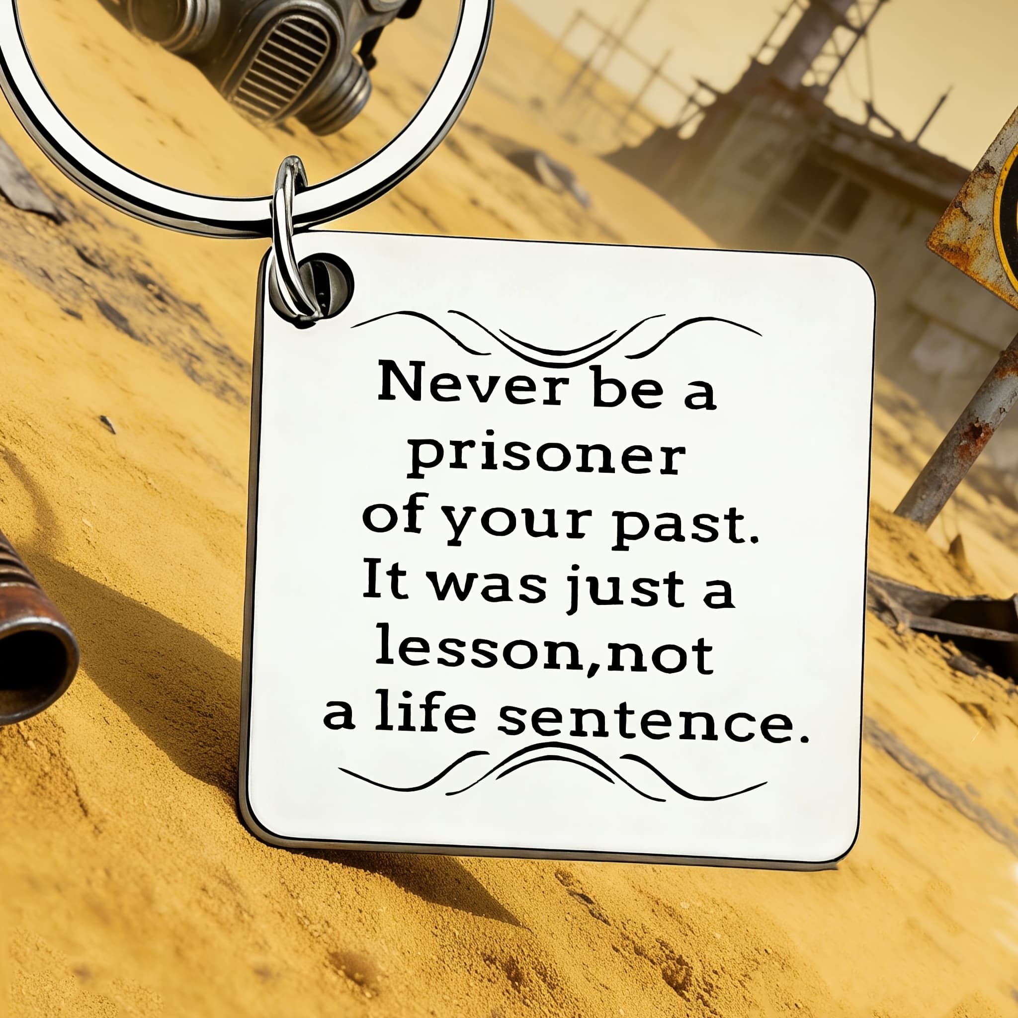 TEMU 1pc, Inspirational "never Be A Prisoner Of The Past" Stainless Steel Keychain, Which Can Power And Is The Most Unique Gift For