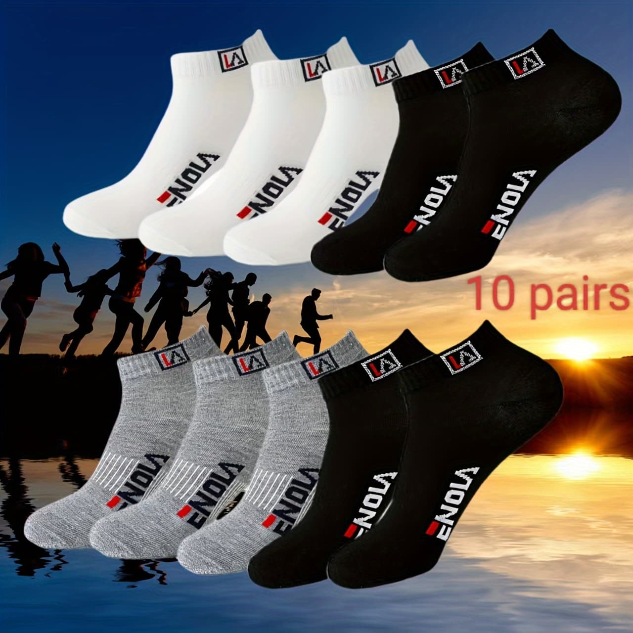 TEMU 5/10/15/ Pairs Spring/summer Black White Gray Casual Comfortable Men's Short Socks