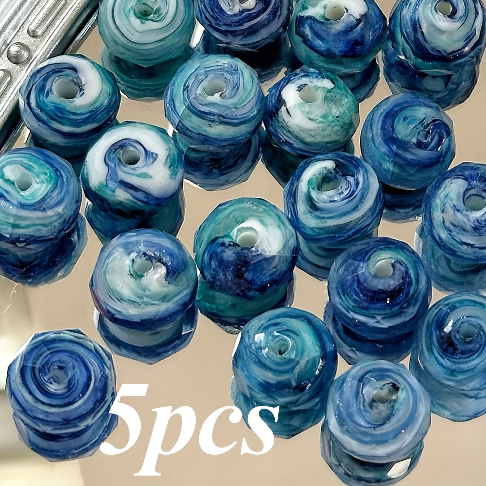 TEMU Painting Craft Glass Beads, Flowers Glass, Beaded Bracelet Necklace Jewelry Material Additions