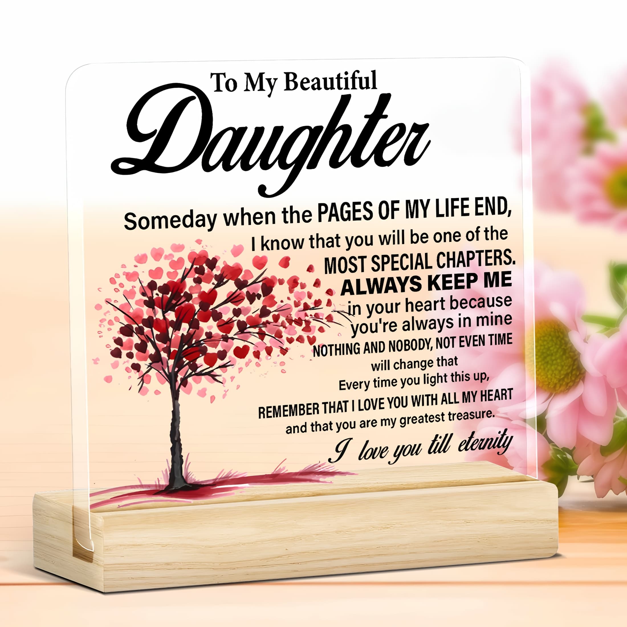 TEMU 1pc Acrylic Desk Plaque | Gift From Mom And Dad For Daughter, Ideal For Birthday, Graduation, Christmas, Room Decor, Multipurpose Use