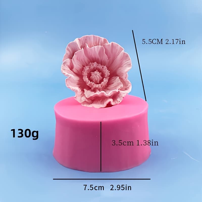 TEMU 1pc, 3d Three-dimensional Poppy Flower Silicone Mold, Fondant Cake Handmade Chocolate Drop Glue Scented