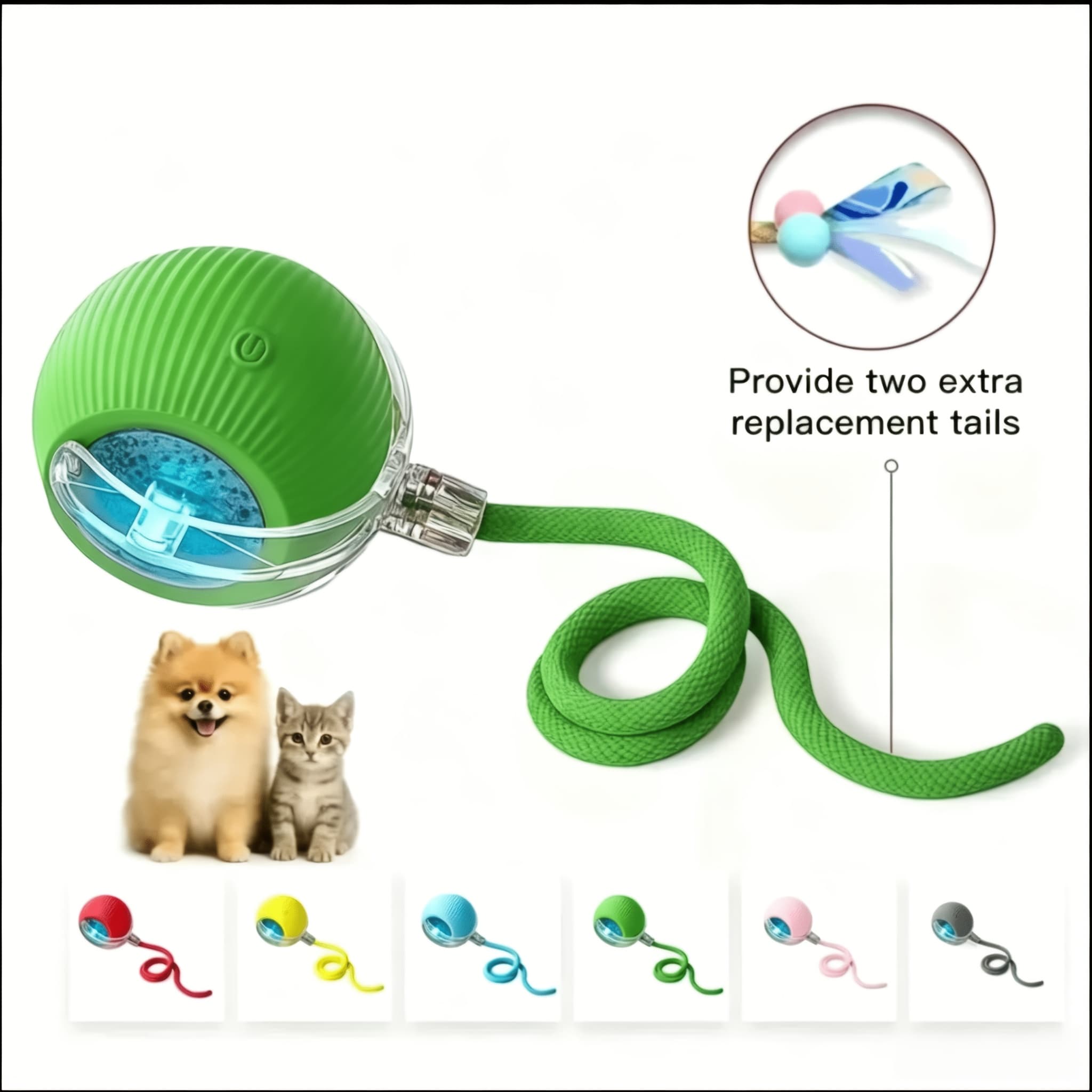 TEMU (red, Grey, Green) Full Smart 360° Ball, Pet , 3 With Usb Charging Led Light With Self-fun & Decompression, Durable Plastic Material, Suitable For Small , Used As A Holiday Gift For Pets