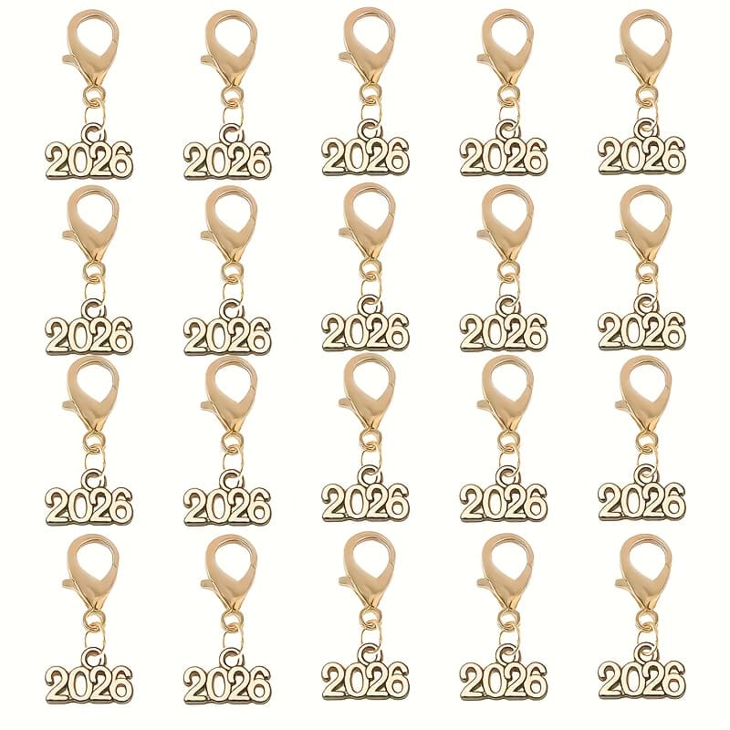 TEMU 20pcs Number Year 2026 Commemorative Pendant Keychain Ornaments Bag Additions Gift, Key Chain, Perfect New Year Gift