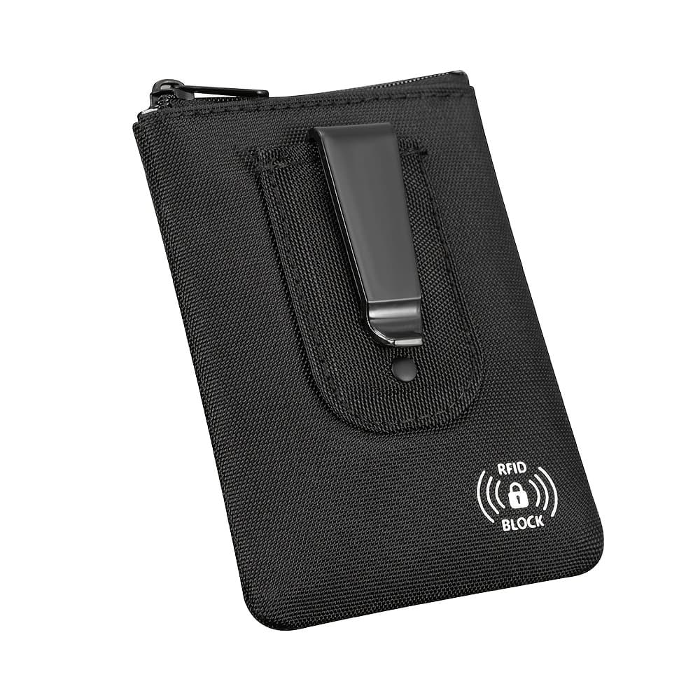 TEMU Ultra Slim Rfid Concealed Money Belt - Theft-resistant Travel Pouch With Card Holders For Genders, Ideal For Travel, Everyday Use & (black)