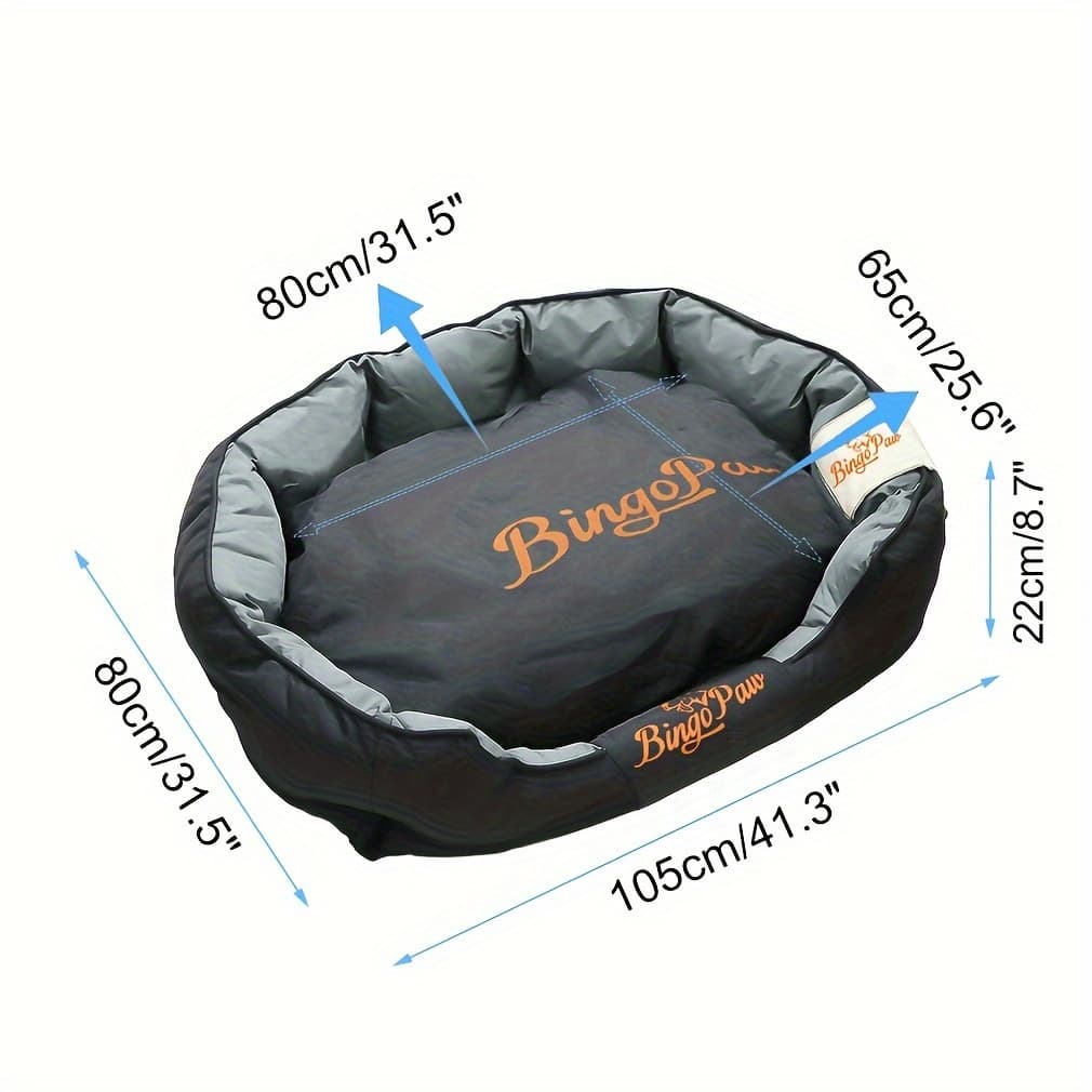 TEMU Sturdy Dog Bed With A Thick Cushion, Designed For Large Pets And Featuring A Removable Cover