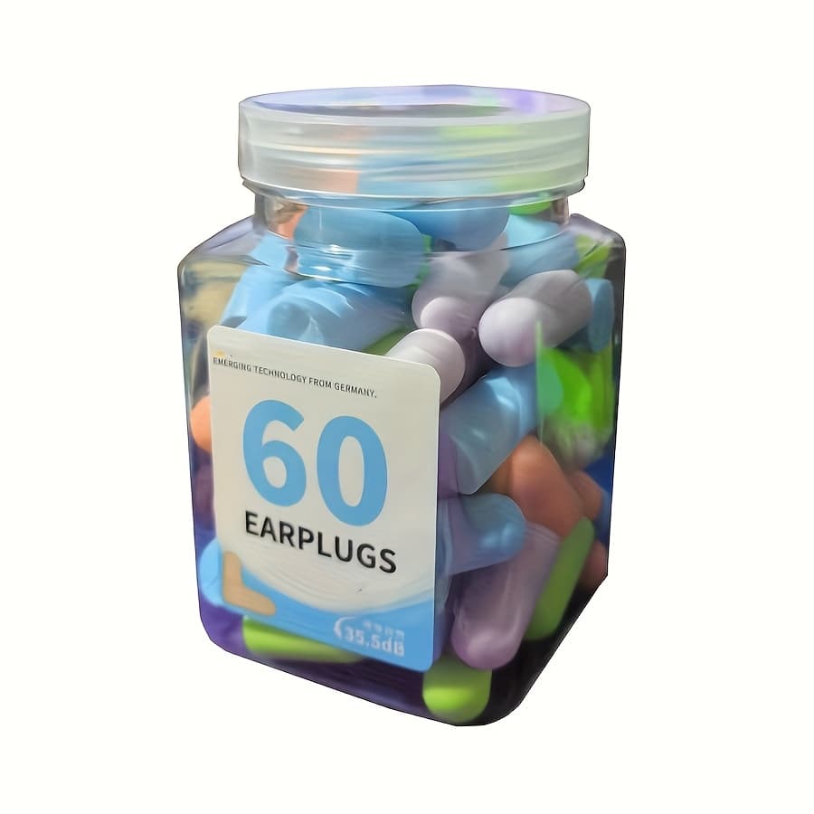 TEMU 60/120pcs Noise-reducing Earplugs | Unisex, Silicone, , Slow Rebound, Long- Wear