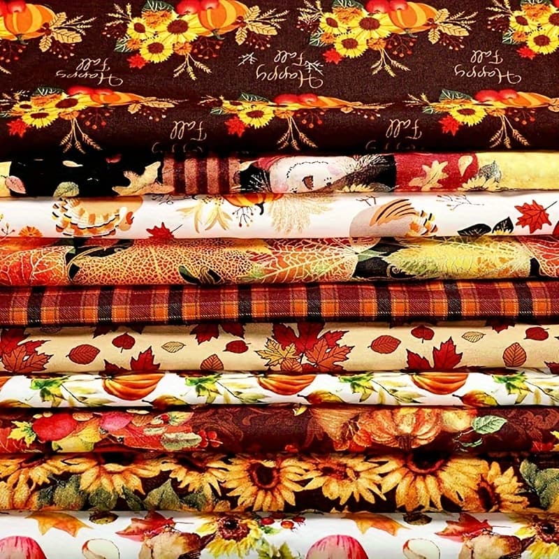 TEMU 70pcs 10 X 10 Inch Thanksgiving Pattern Print Fabric Squares Holiday Quilting Fabric For Diy Decorations Sewing Craft