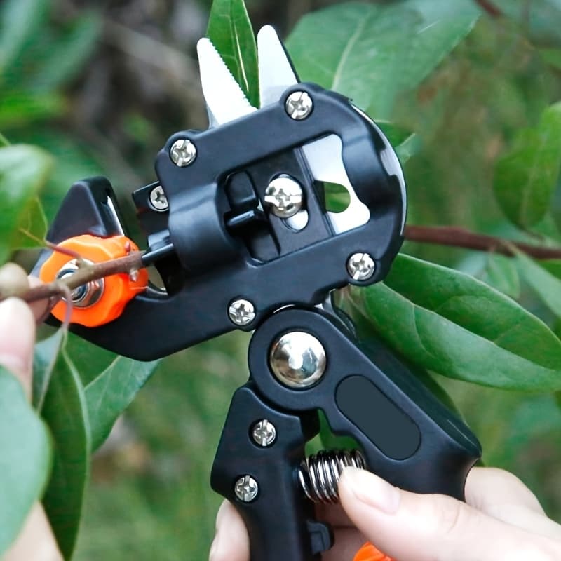 TEMU 2in 1 Garden Grafting Tool With 2 Replacement And 1 Grafting Base,professional Gardening Pruning Scissor Shear Tool For Plant Branch Vine Fruit Tree Trimming & Grafting
