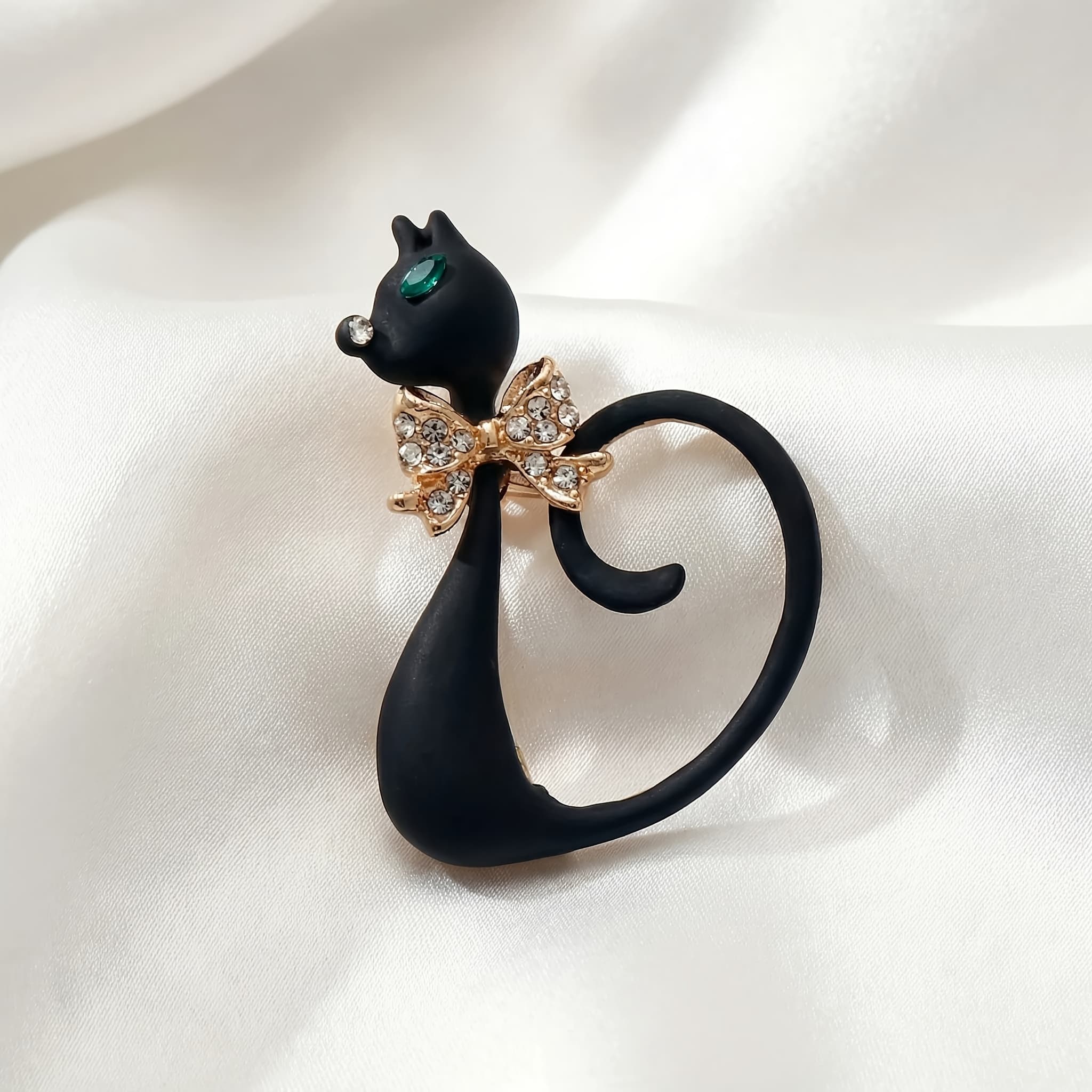 TEMU Cartoon Gentleman Cat Alloy Brooch, Trendy Fashion Long-tailed Cat Corsage, Bag And Clothing Pin