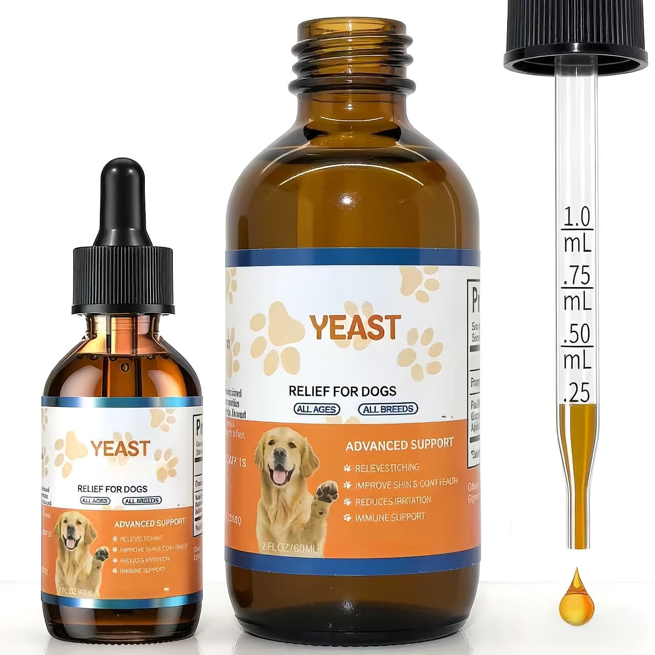 TEMU Drops For All - Skin & Ear - Vitality- Easy To - All Breeds & Ages - 2fl.oz (60ml)