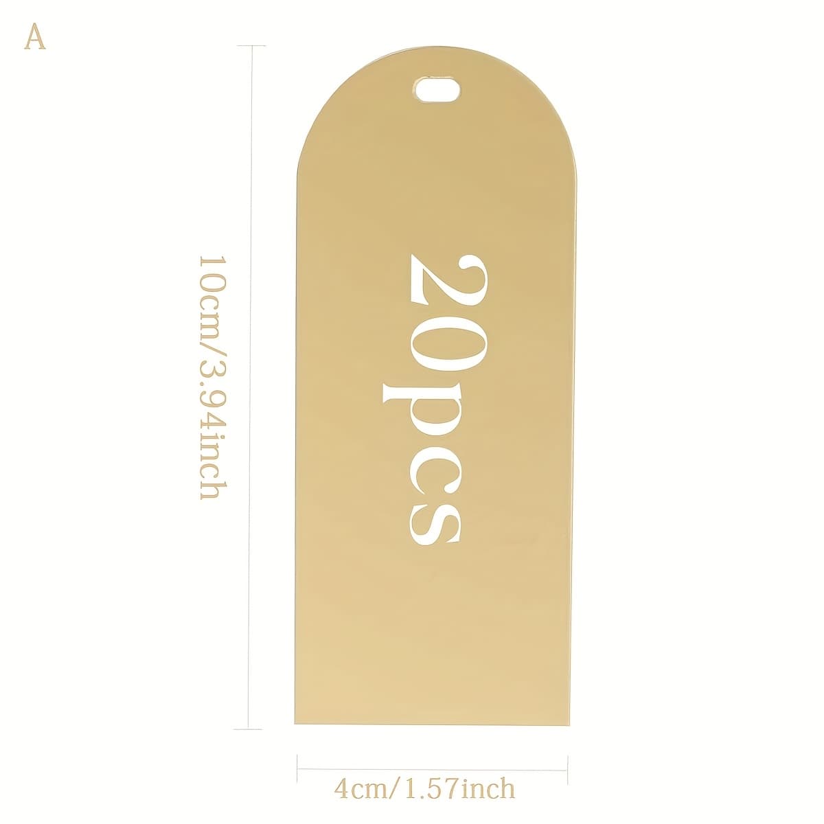 TEMU 20pcs Of Mirror Golden Acrylic Table Cards Measuring 4cm X 10cm, Blank For, Perfect For Wedding Table Decor, Birthdays, Centerpieces, Decorations, Parties, Anniversaries,