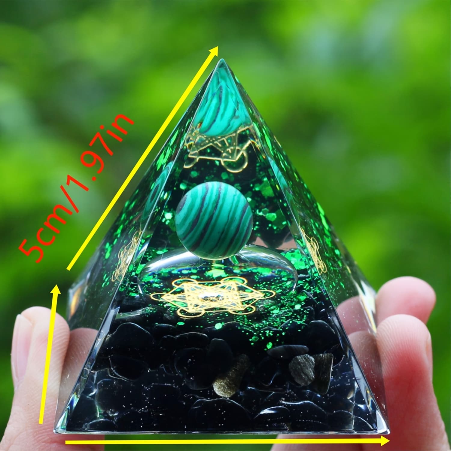 TEMU Pearooster Green Pyramid Seed Olive Chakra Tool Room Decoration Christmas Gift, Best For Christmas
