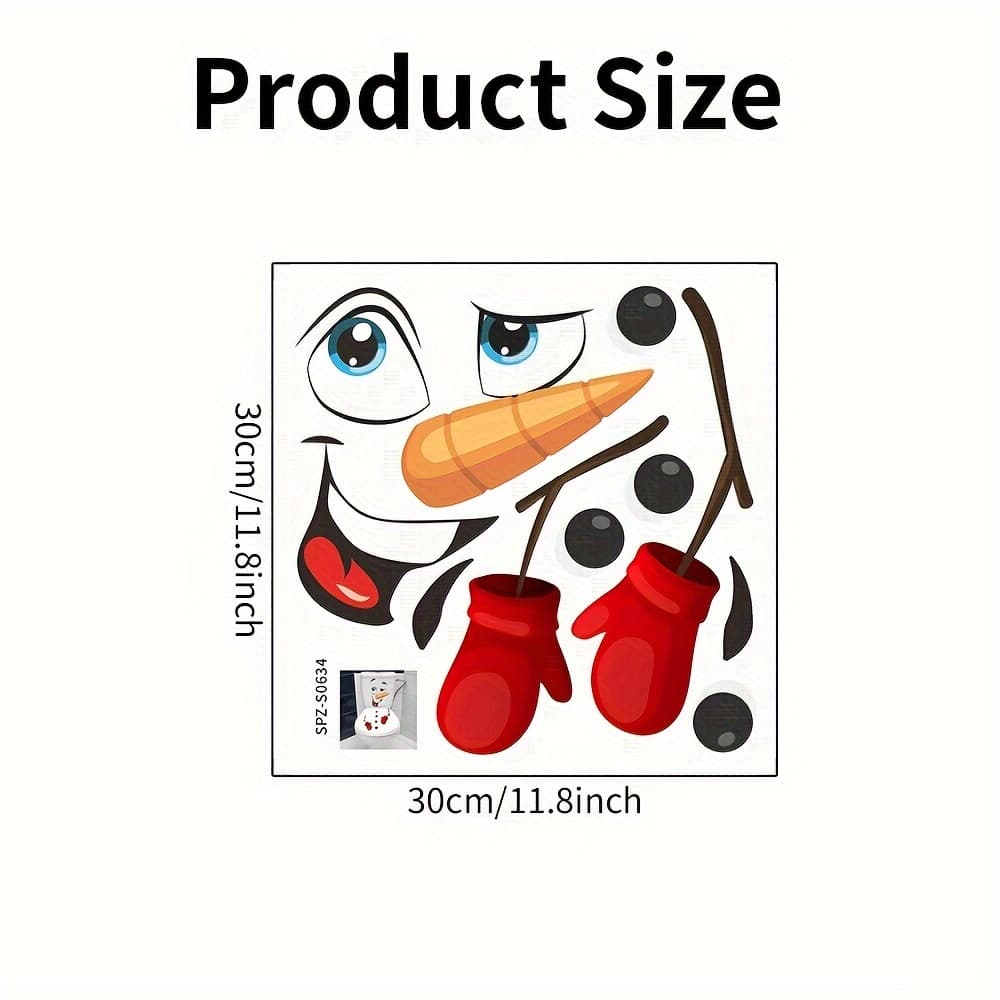 TEMU Christmas Snowman Toilet Lid Decal - Waterproof, Self-adhesive Pvc Bathroom Sticker For Festive Holiday Decor, Best For Christmas