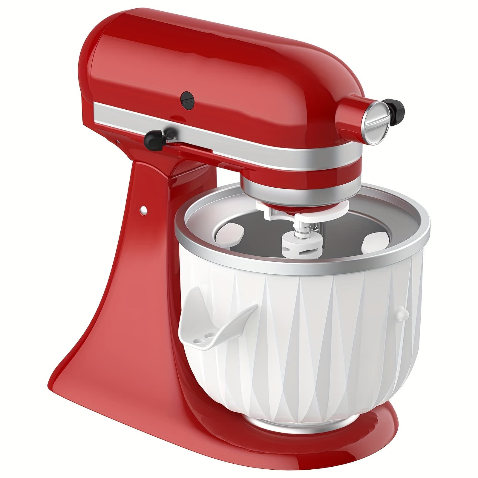TEMU 1pc 2 Quart Ice Cream Maker Attachment For , Ice Cream Attachment Fits For 4.5qt And Larger Stand Mixers (machine/mixer Not Included), Yogurt, Ice Cream & Gelato Maker