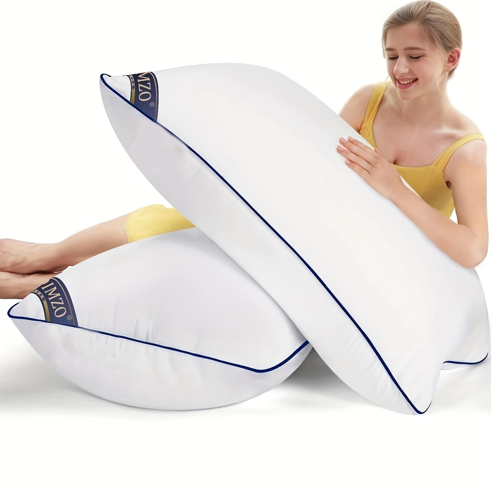 TEMU 2/4pcs, Firm Supportive Sleep Pillow, Hotel-grade Cool-to-the-, Filled With Fiber, Suitable For Back, Stomach, Or Side Sleeping Positions, Ideal , Valentine's Day Gift, Presidents' Day