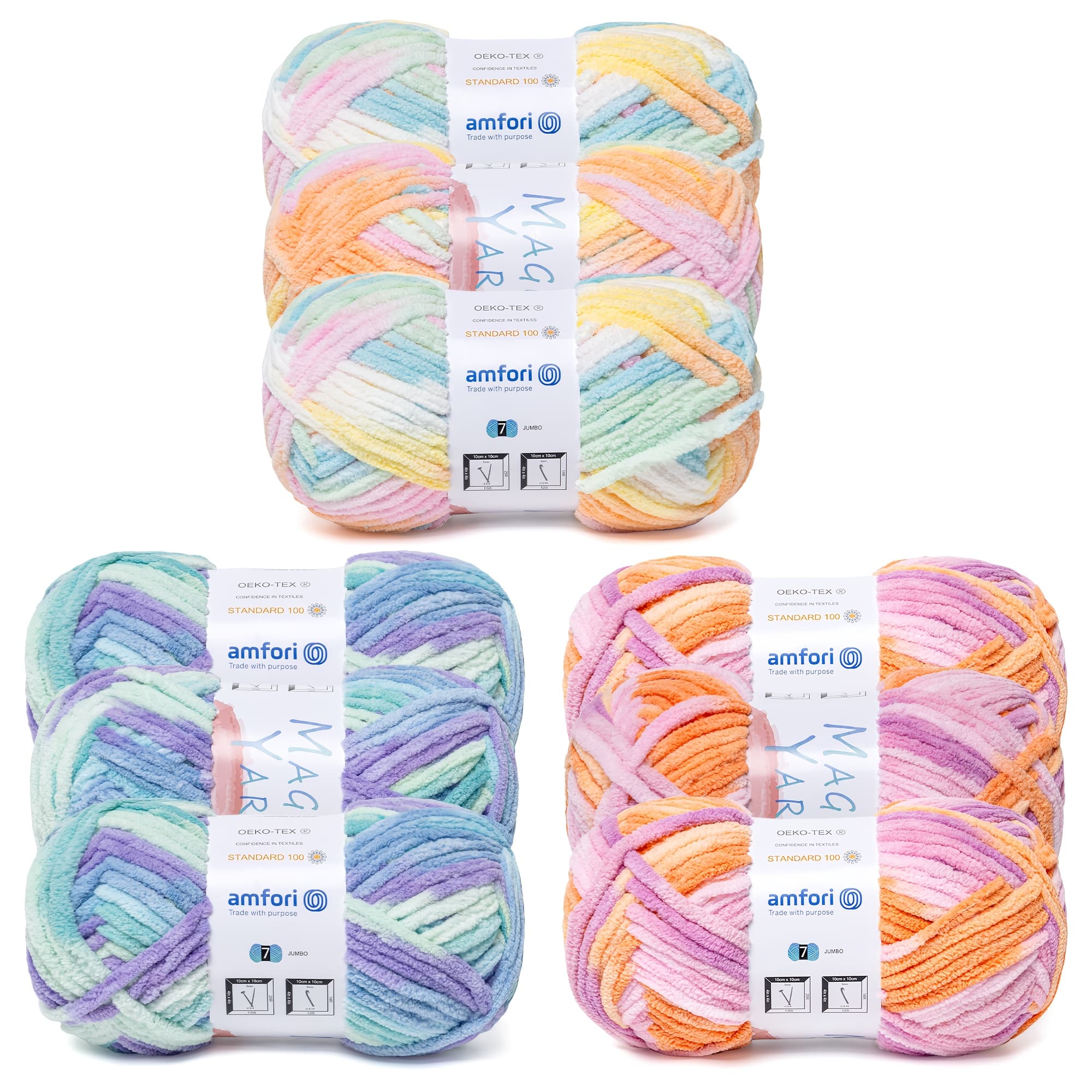 TEMU 6pcs/9pcs Fluffy Macaron Mixed Yarn For Crocheting, Blanket Yarn, Polyester Yarn, Suitable For Making Hats, Plush Toys, And More Home Decor Projects As Gifts For , 100g (3.52oz) Per