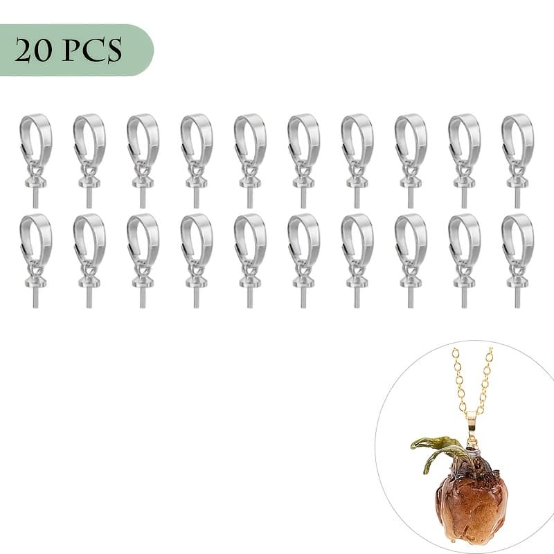 TEMU 20pcs Golden Peg Bail Eye Pin Connectors - For Half-drilled Beads In Earring And Necklace Making