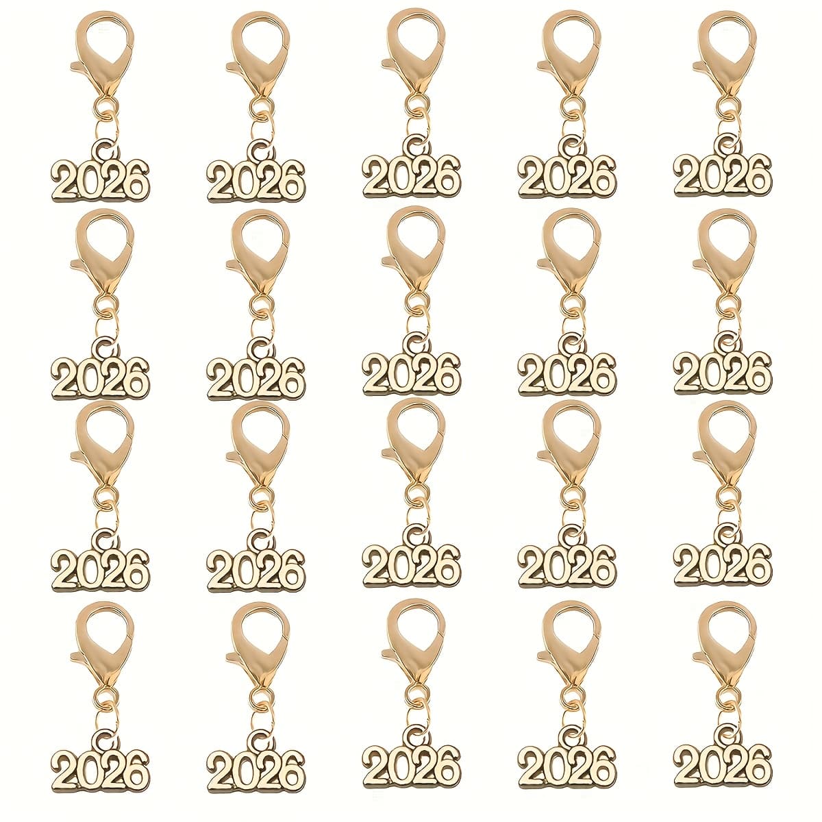 TEMU Gift For Her/him 20pcs Year 2026 Keychain - Number Charm For Graduation Party, New Year Celebration Gift, Lobster Clasp Bag Pendant, Class Of 2026 Memorabilia Collection