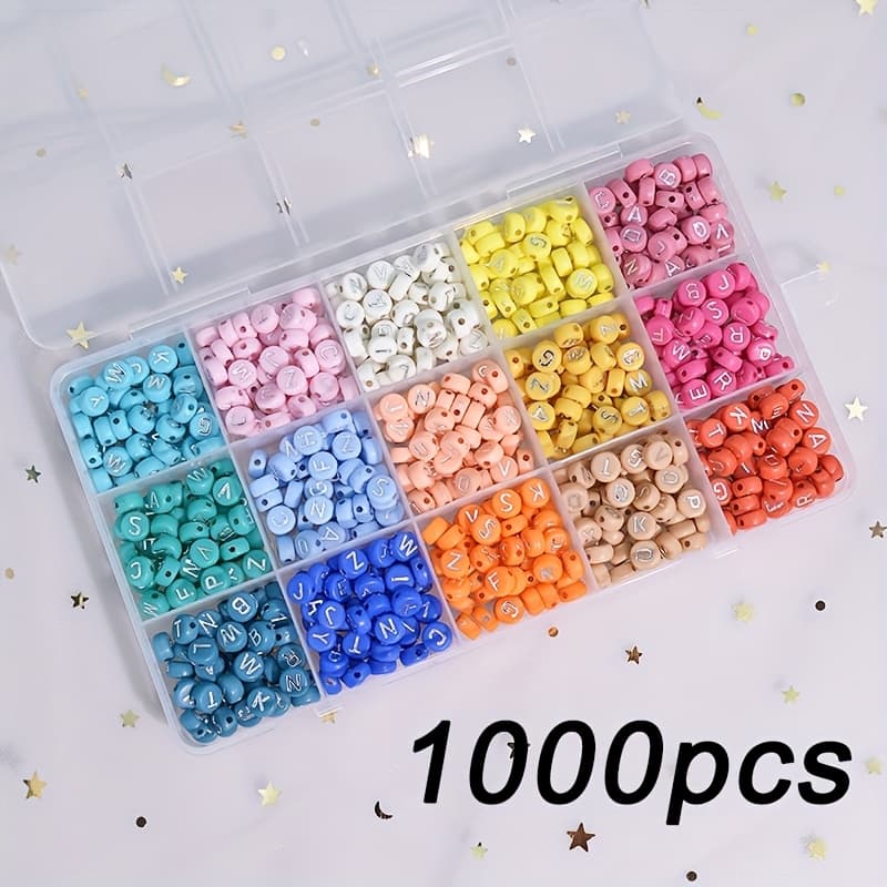 TEMU 15-color Letter Bead Set For Making Jewelry, Friendship Bracelets, Necklaces, And