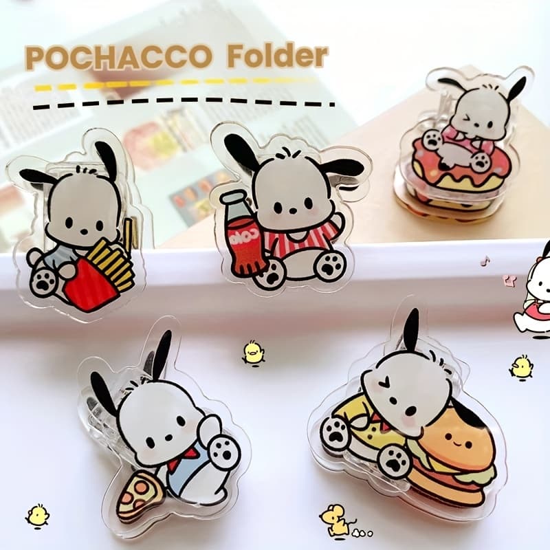 TEMU 5pcs Cartoon Anime Series Acrylic Creative Note Clips, Photo Clips, File Clips, Transparent Clips, Test Paper Clips, Music Score Clips,folder Clips,album Clips,document Clips Office Supplies