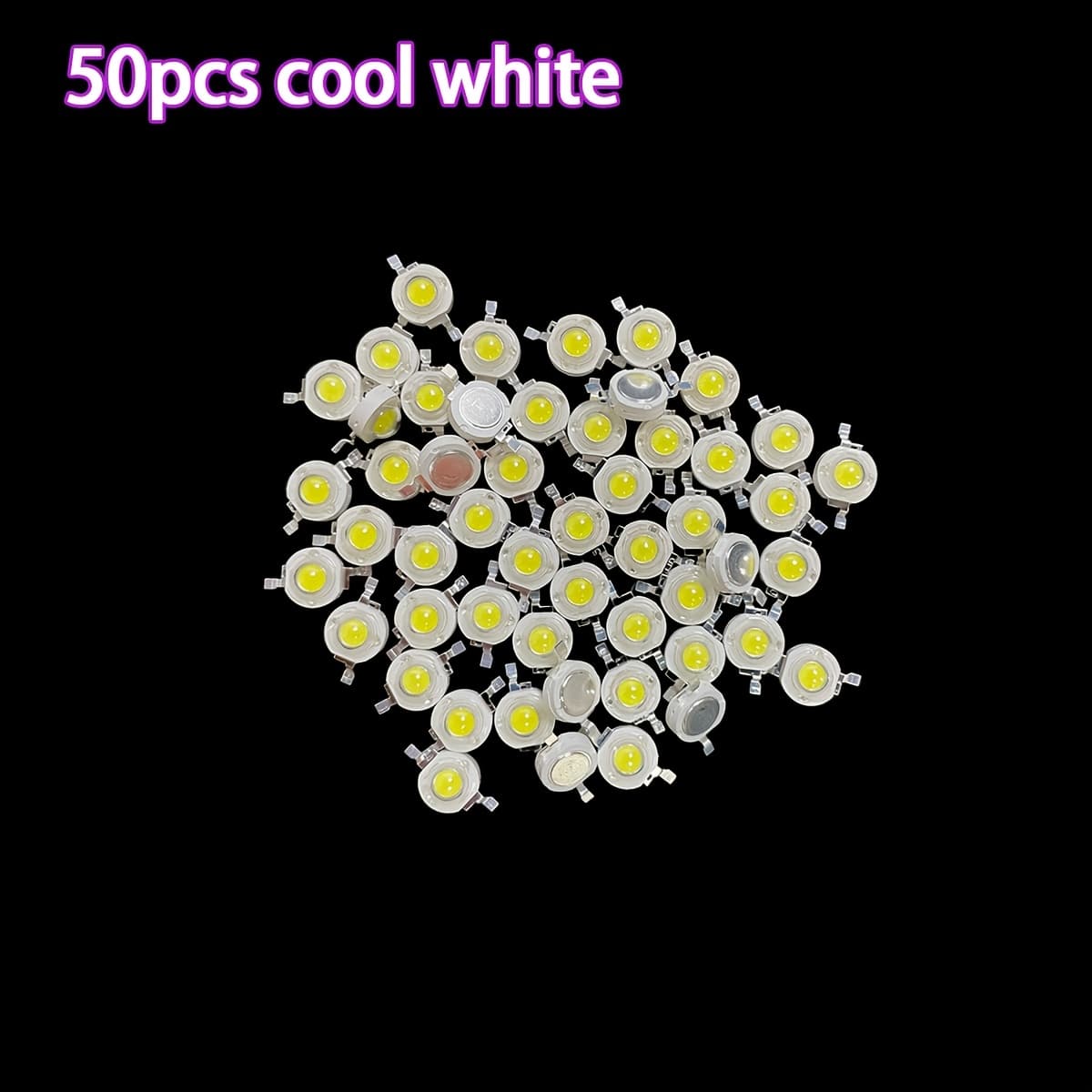 TEMU 50pcs Cold White/warm White Led Lamp Beads, 1w, 2.68v, 6000k/6500k, High Base, Suitable For Industrial Electrical Projects