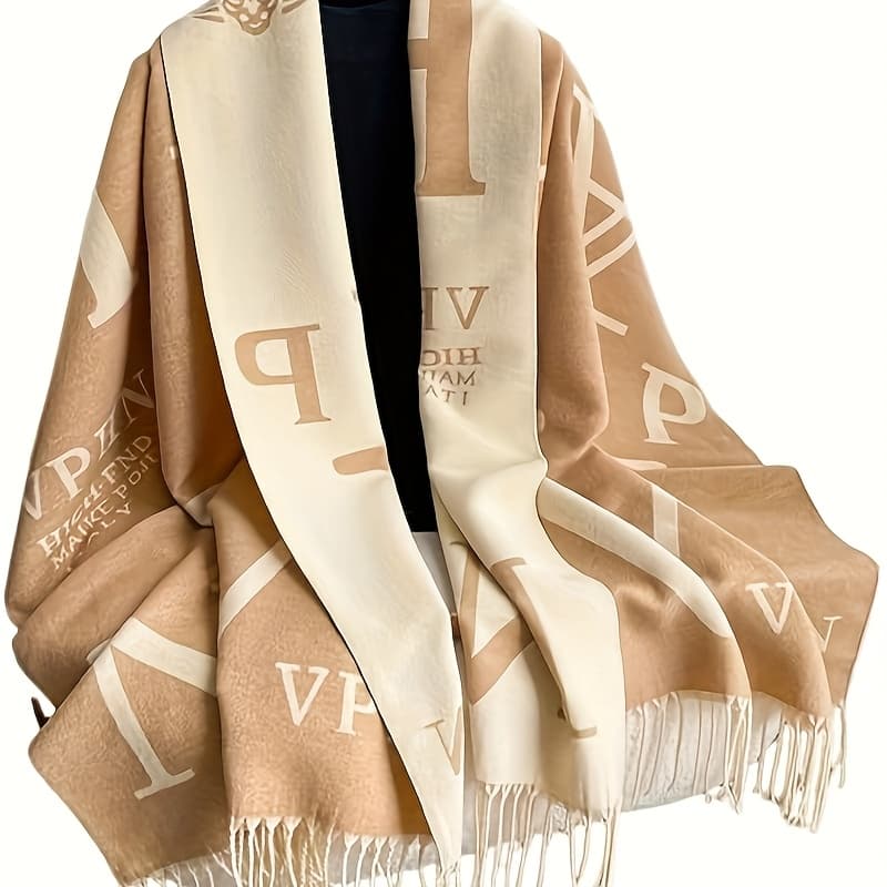 TEMU Winter's Popular Women's Scarf: A Thickened Autumn And Winter Shawl That Used As A Scarf And A Shawl, Warm And Versatile. Coat, Reversible To Create Different Styles.