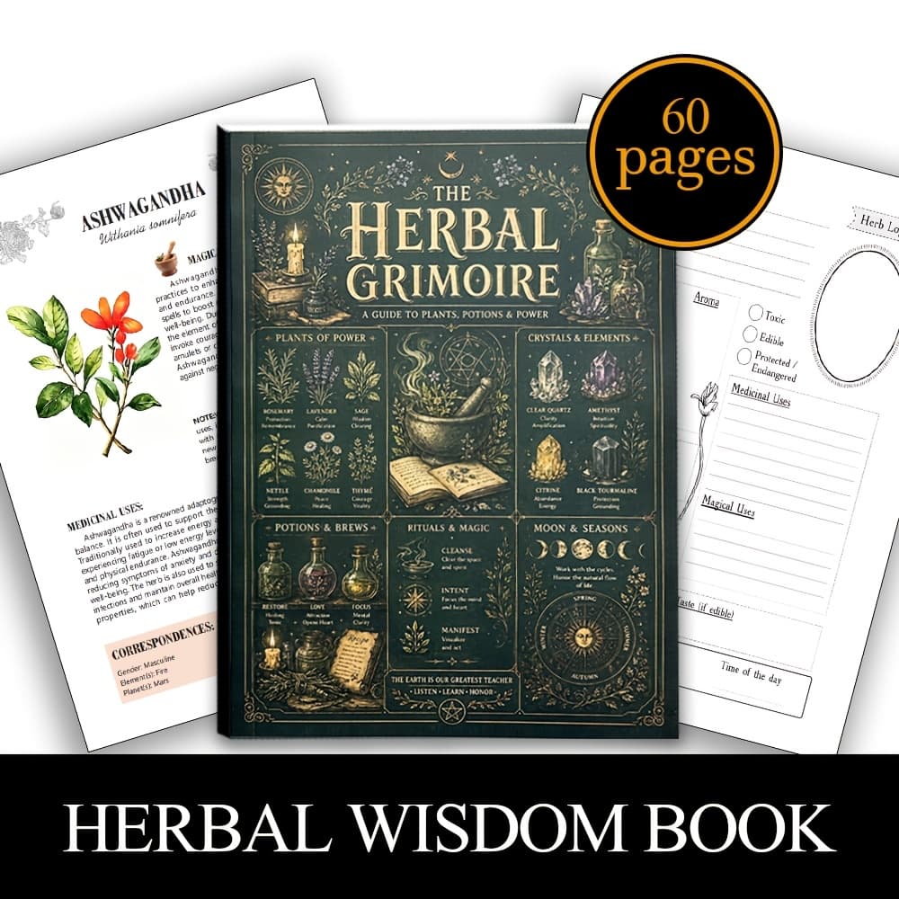 TEMU Grimoire: A Guide To Ts, Potions & Power, 8.2"x5.9" 60-page , And Crystal Book For Beginners
