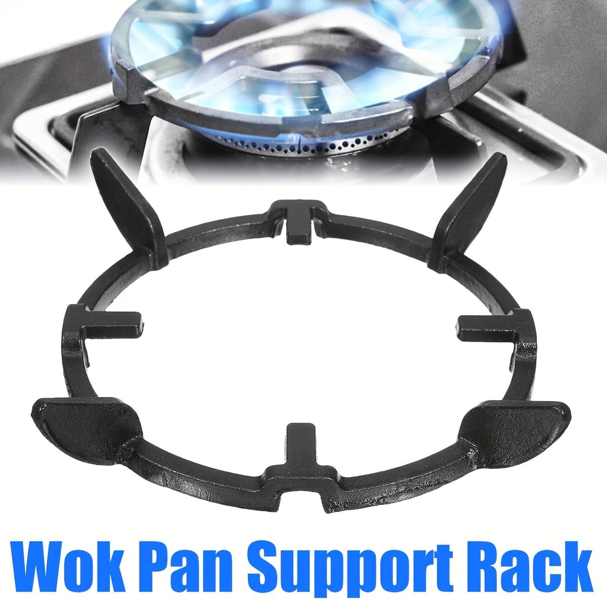 TEMU 1pc Universal Cast Iron Wok Pan Stand Support Tool Ring For Cookers Gas Burners