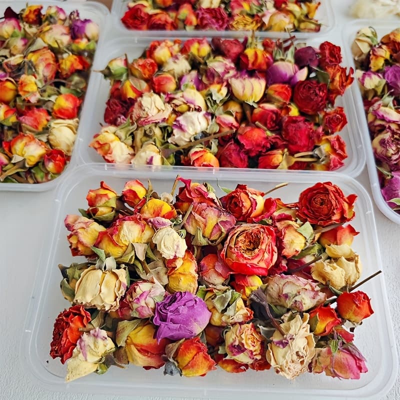 TEMU 100pcs Colorful Rose Flowers, Natural Plant Fragrance, Floral, Sachet Making, /aromatherapy/flower Arrangement Decoration Materials, Wedding/home Decoration