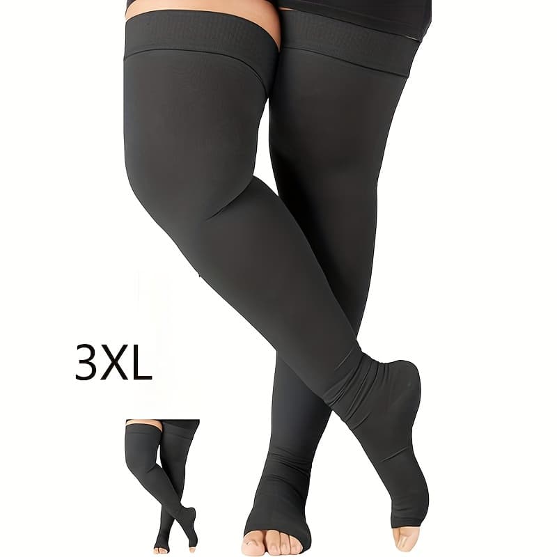 TEMU 1 Size Compression Stockings, Extended Size And Thigh High Compression, Suitable For Women And Men 20-30mmhg Over-the-knee Compression Socks