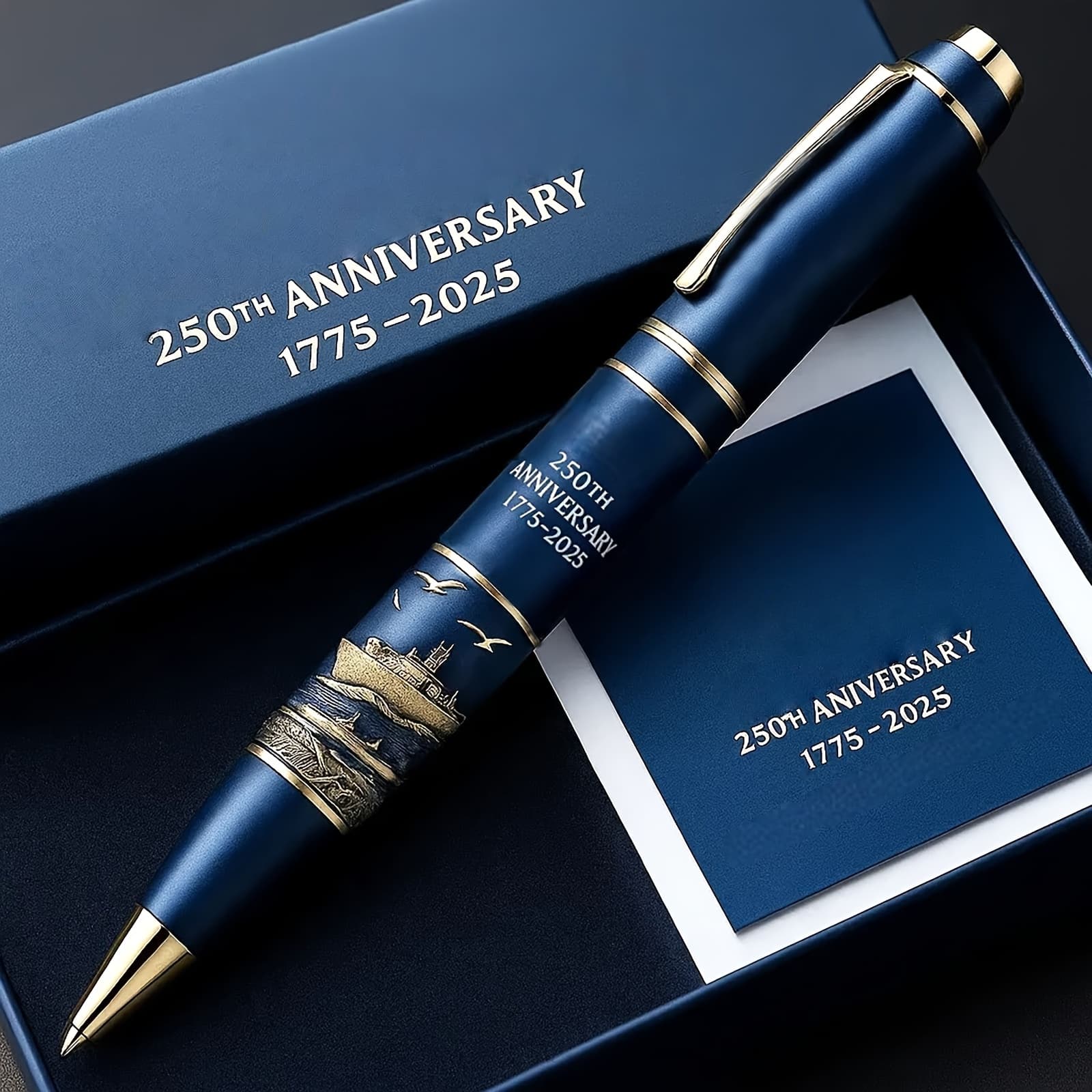 TEMU 250th Anniversary Stainless Steel Pen - Comes With An Exquisite Gift Box, Perfect For Collectors. A Commemorative Writing Tool For , Historical Memorials, And Use, Ideal Fo