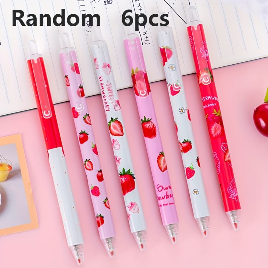 TEMU Random 6pcs 0.5mm Vibrant Neutral Pens - Smooth Ink - Ideal For Writing And Drawing
