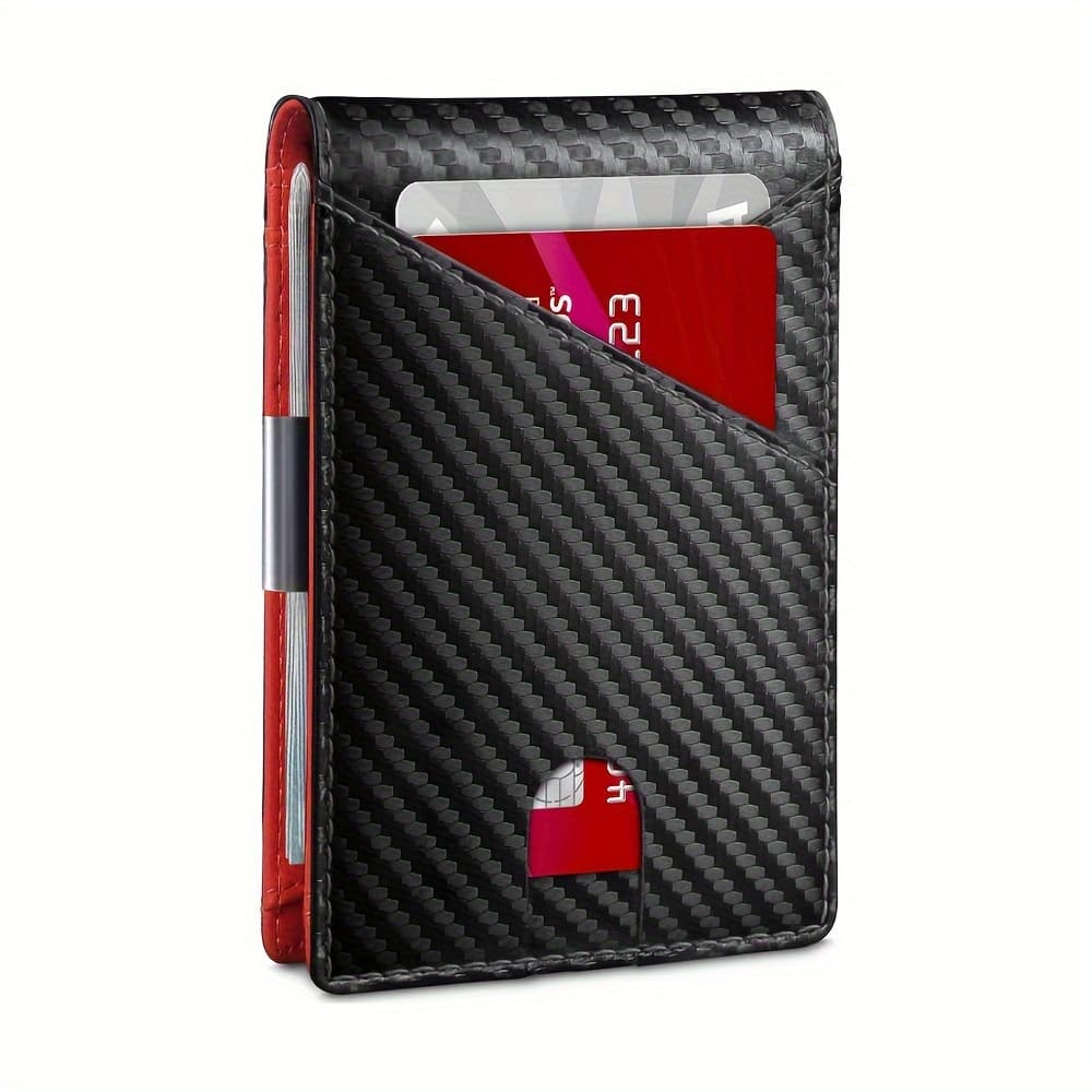 TEMU Compact Wallet For Men With Money Clip, Holds 12 Cards, Rfid Protection, Bifold Design, Minimalist Credit Card Organizer