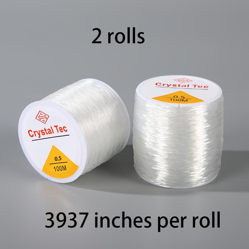TEMU 7874 Inches Beading String, Strong Elastic Jewelry Making Cord, Rolls Of Transparent Elastic Threads, Suitable For Necklace, And Additions, Durable, Jewelry Thread