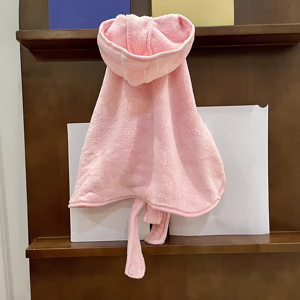 TEMU Quick-dry Soft Absorbent Dog & Bathrobe Robe With Tape Closure Suitable For Small/medium Pets, Post-shower For Baths, Cover For Wet Dogs And Cats, Cozy Towel Robe For Puppies And Kittens