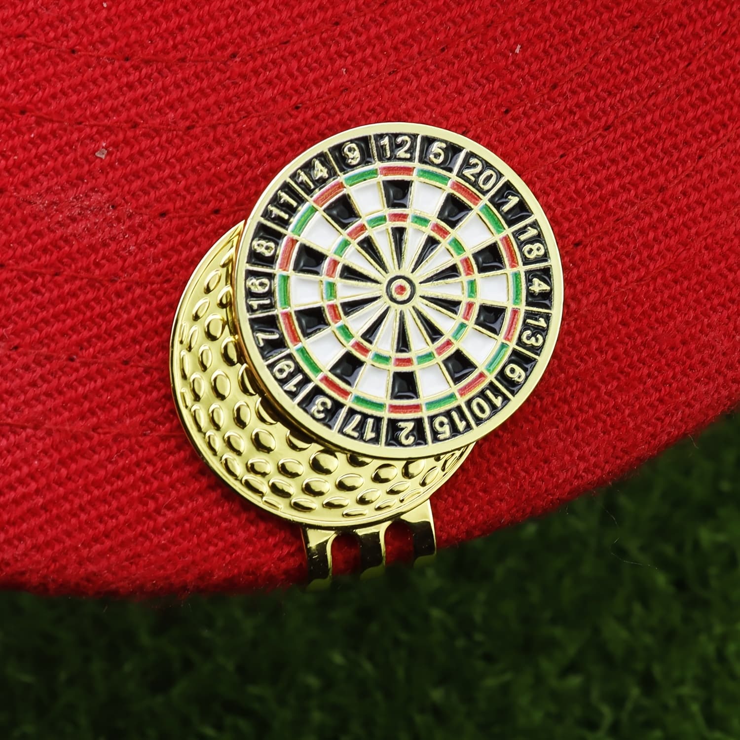 TEMU 1pc Golf Ball Markers With Hat Clips - Removable, Easy To To Golf , Durable Iron Construction, Mixed Colors, Perfect For Golfers