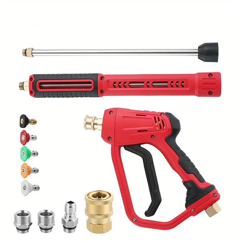 TEMU High Pressure 4000psi Car Spray Stick With Replacement Wand Extension, 5 Nozzle Tips, M22 Fittings, 36 Inch
