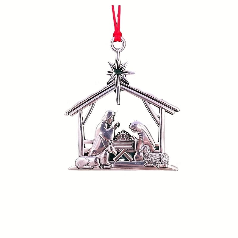 TEMU 1 Exquisite Metal Ornament, Nativity Scene Decoration, Christmas Tree Hanging Ornament, Commemorative Jesus Decoration