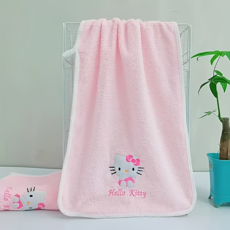 TEMU 1 Set Of Hello Kitty Non- Polyester Quick-drying Towel 5g/ Soft Absorbent Towel Suitable For Dormitory And Face Wash