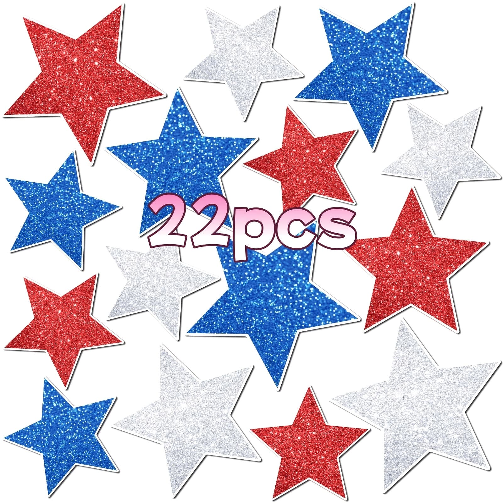 TEMU 22pcs July 4th Day Patriotic Decorations, Red White And -shaped Magnets, Car Magnetic Stickers, Suitable For Day Parties, , , Refrigerators, And Mailbox Decorative Accessories