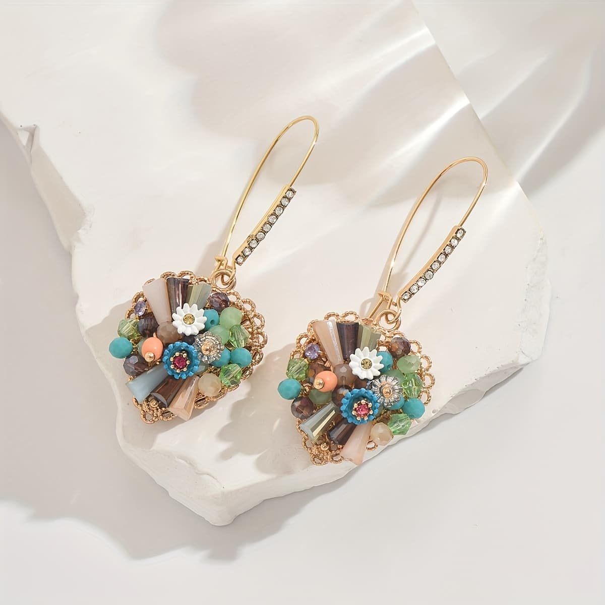 TEMU 1 Pair Of Bohemian Style Stud Earrings, Perfect For Gifting