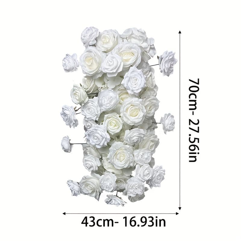 TEMU Solid Color French Trailing Rose Long Ribbon Venue Layout Cocktail Party Performance Glass Decorative Flower Row Party Wedding Background Wall